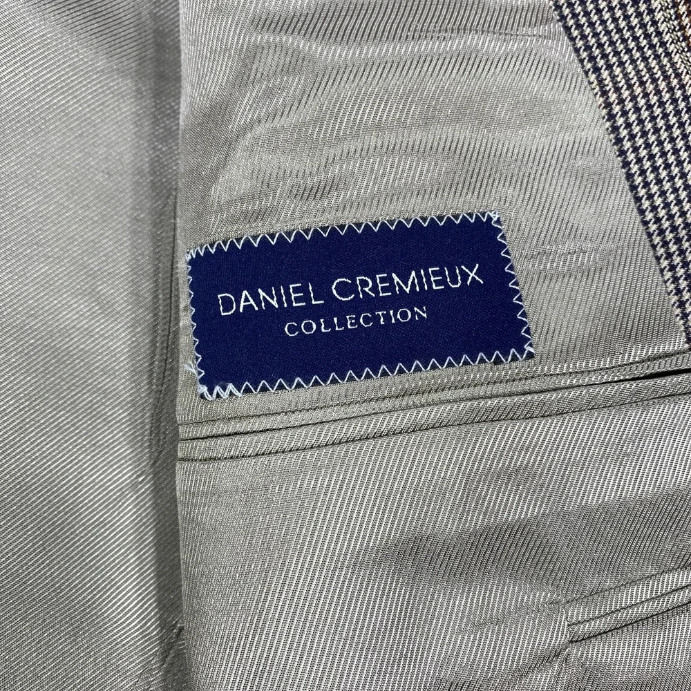 Daniel Cremieux Blazer Mens 44R 3 Button Wool Suit Jacket Windowpane Houndstooth
